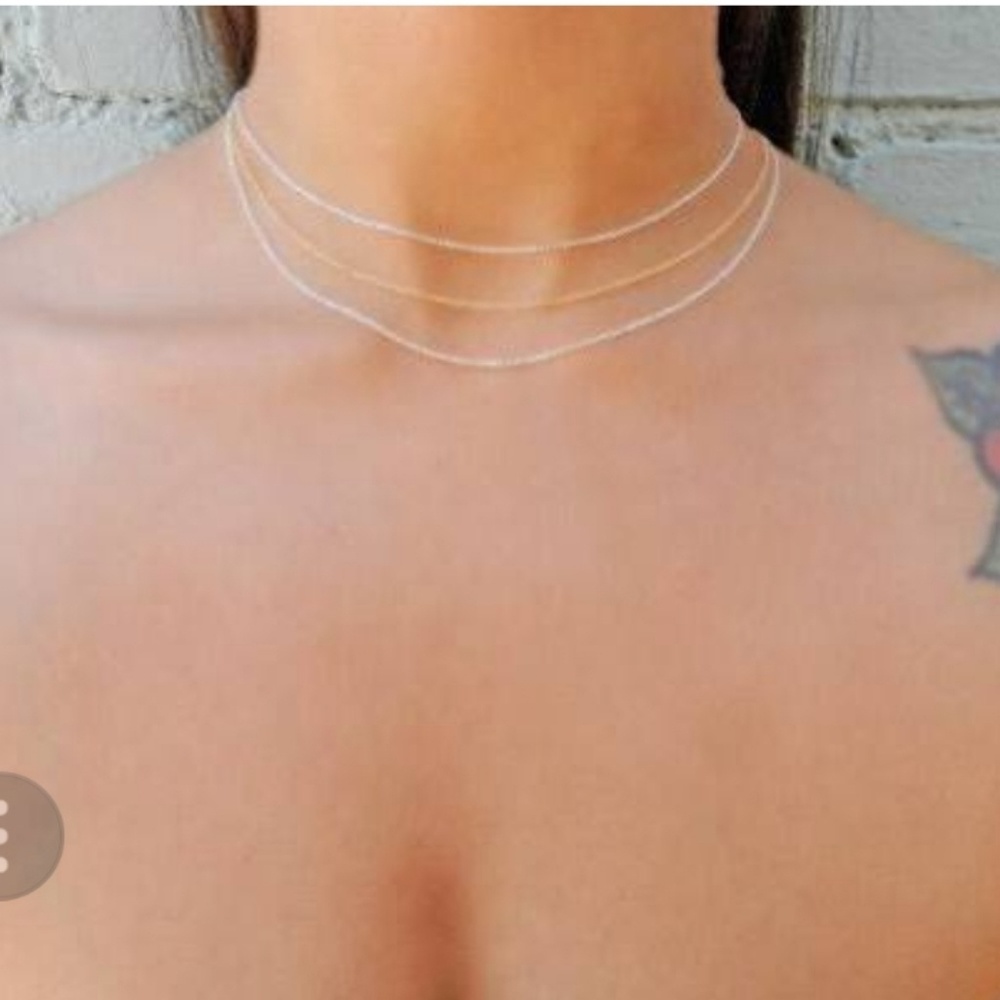 🖤*AUTHENTIC* 3 Layered Silver 925 Necklace